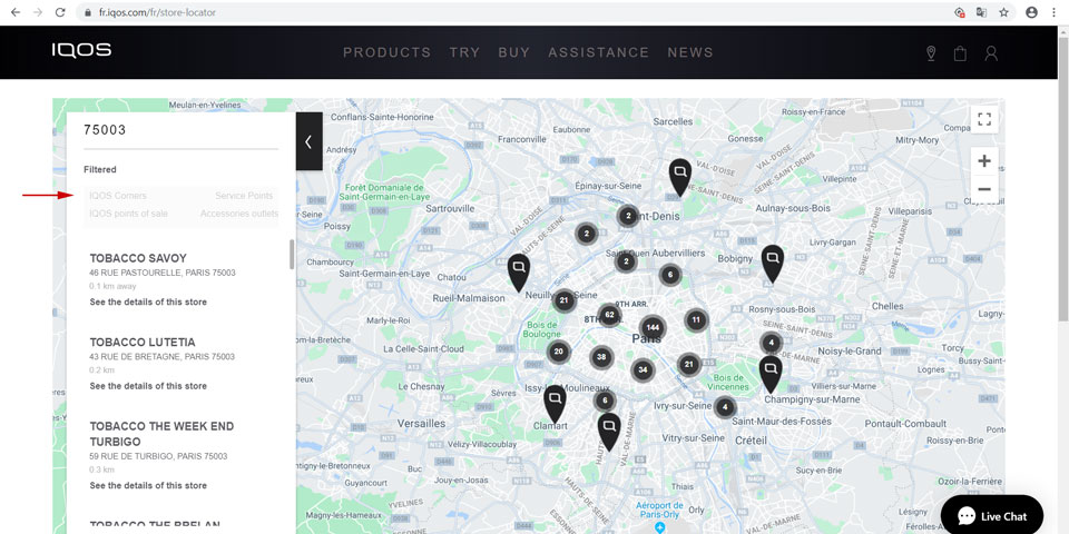 IQOS France Paris Store Locator 尋找法國IQOS店舖